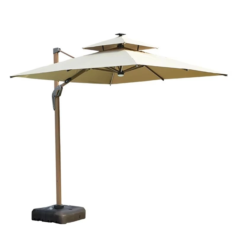 Square windproof, rainproof and waterproof foldable UV-proof outdoor garden sun umbrella