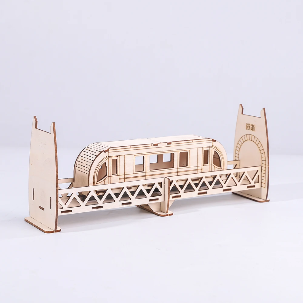 DIY Wooden Maglev Train Model Magnetic Levitation Floating Train STEM Educational Toy Science Kit for Kids Teens view 5