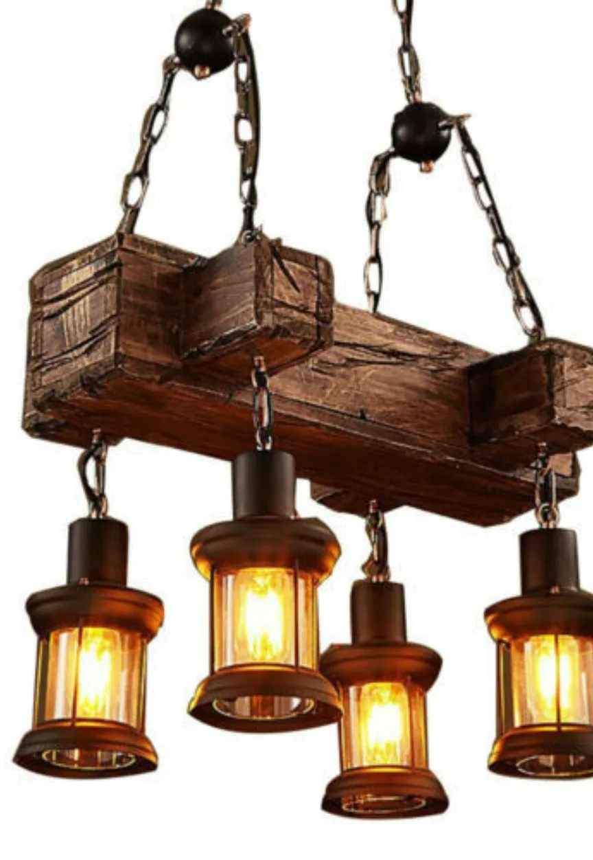 Rustic Chandelier Industrial Ceiling Lamp Pendant Lighting Fixture Hanging Light  Home Application Lighting