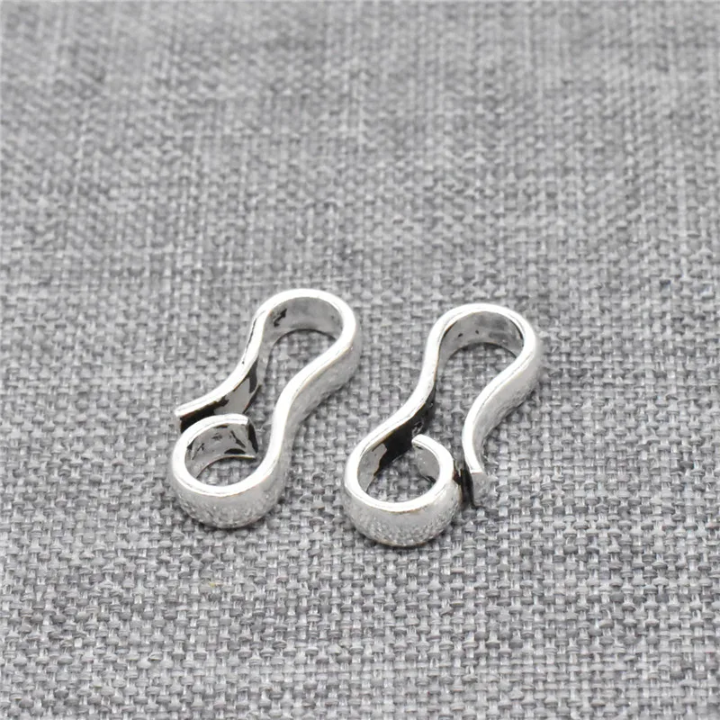 2 Pieces Oxidized Hook Clasps in 925 Sterling Silver for Bracelet and Necklace Making