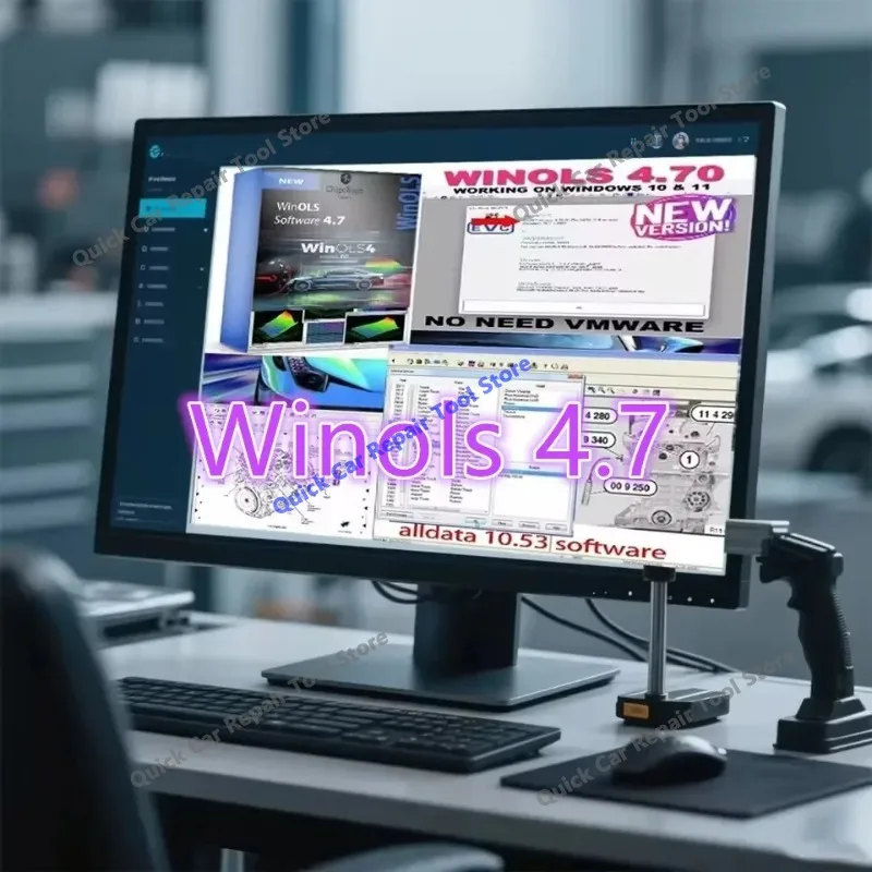 2026 Winols 4.7 Auto Repair Software for Windows 10/11/2025 with Alldata10.53 Latest Version Vehicle Diagnostic Tool Included