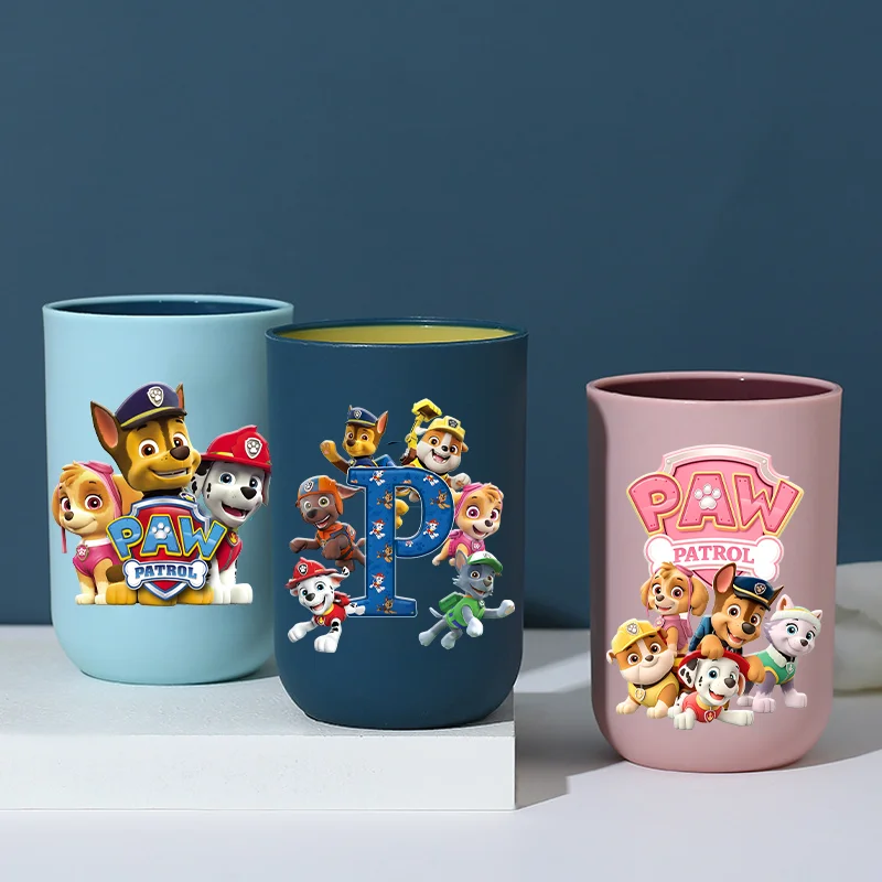 Paw Patrols Toothbrush Cup Cute Anime Chase Skye Plastic Mouthwash Mug Durable Cartoon Bathroom Tooth Glass Home Water Cups Gift