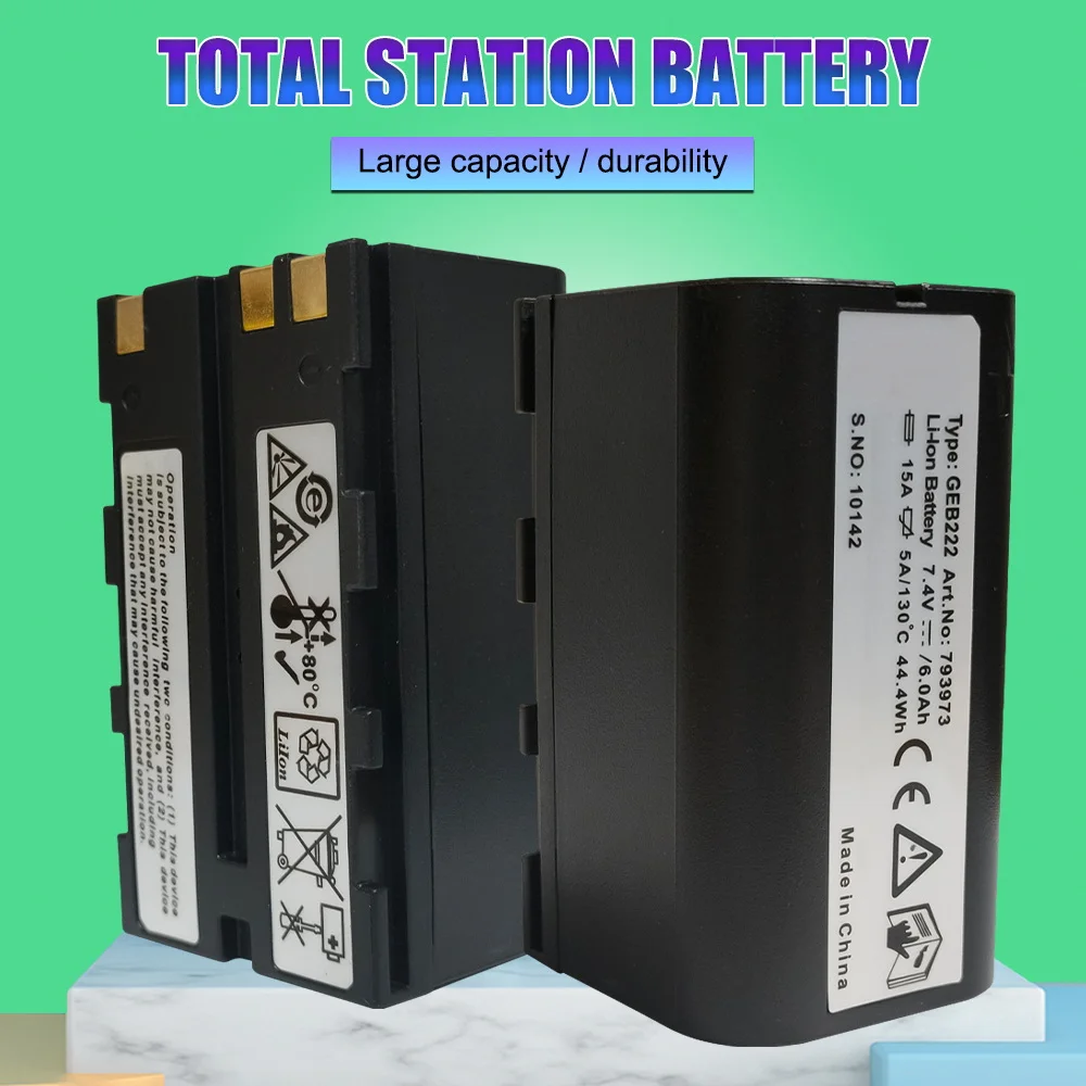 Brand New 7.4V 6000mAh Li-ion Battery GEB222 For Dewtox Total Station GPS System 1200 Instruments Piper 100 200 Lases Survey