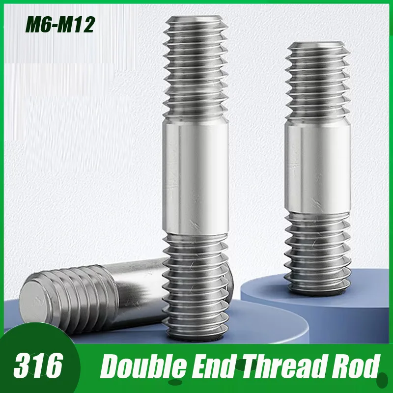 

316Stainless Steel Double End Thread Rod M6 M8 M10 M12 M14 M16 Stud Bolts Screw Rod Tooth Stick Stud Srod Bolt Headless