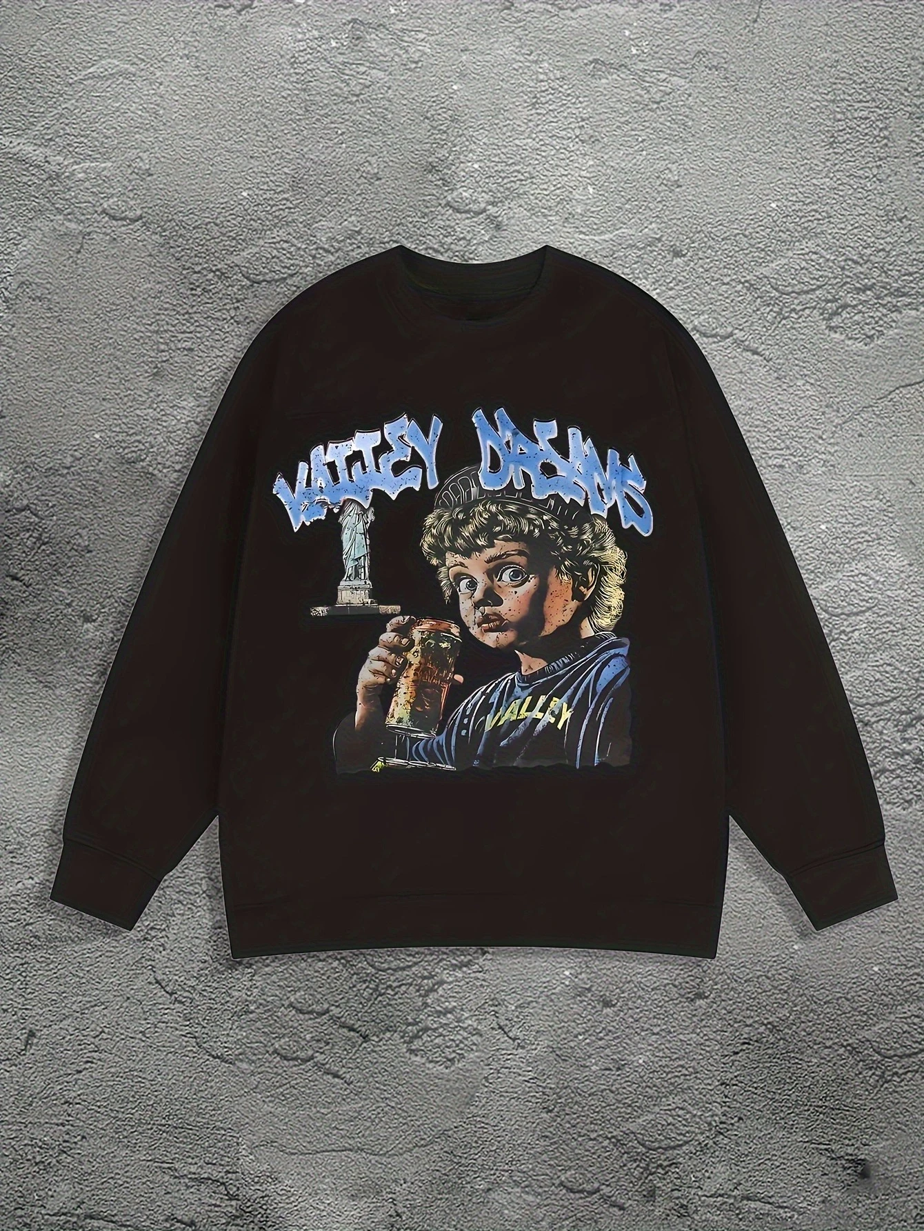 

Vintage Gothic Print Autumn and Winter Men's and Women's Long Sleeved Sportswear for Casual and Loose Outdoor Street Sports