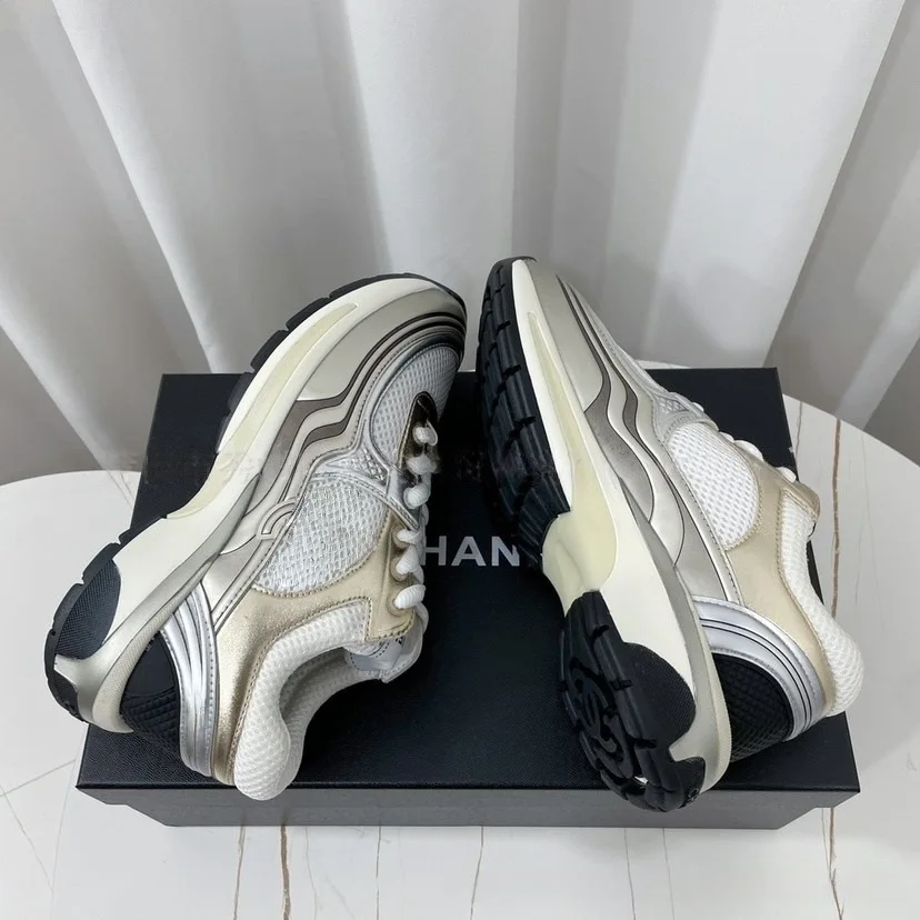 2026 Nieuwe Silver Horn King Dikke Zool Sportschoenen Heren Echt Leder Casual Shoes Cross-Border 23C Dad Shoes Leisure Sneakers