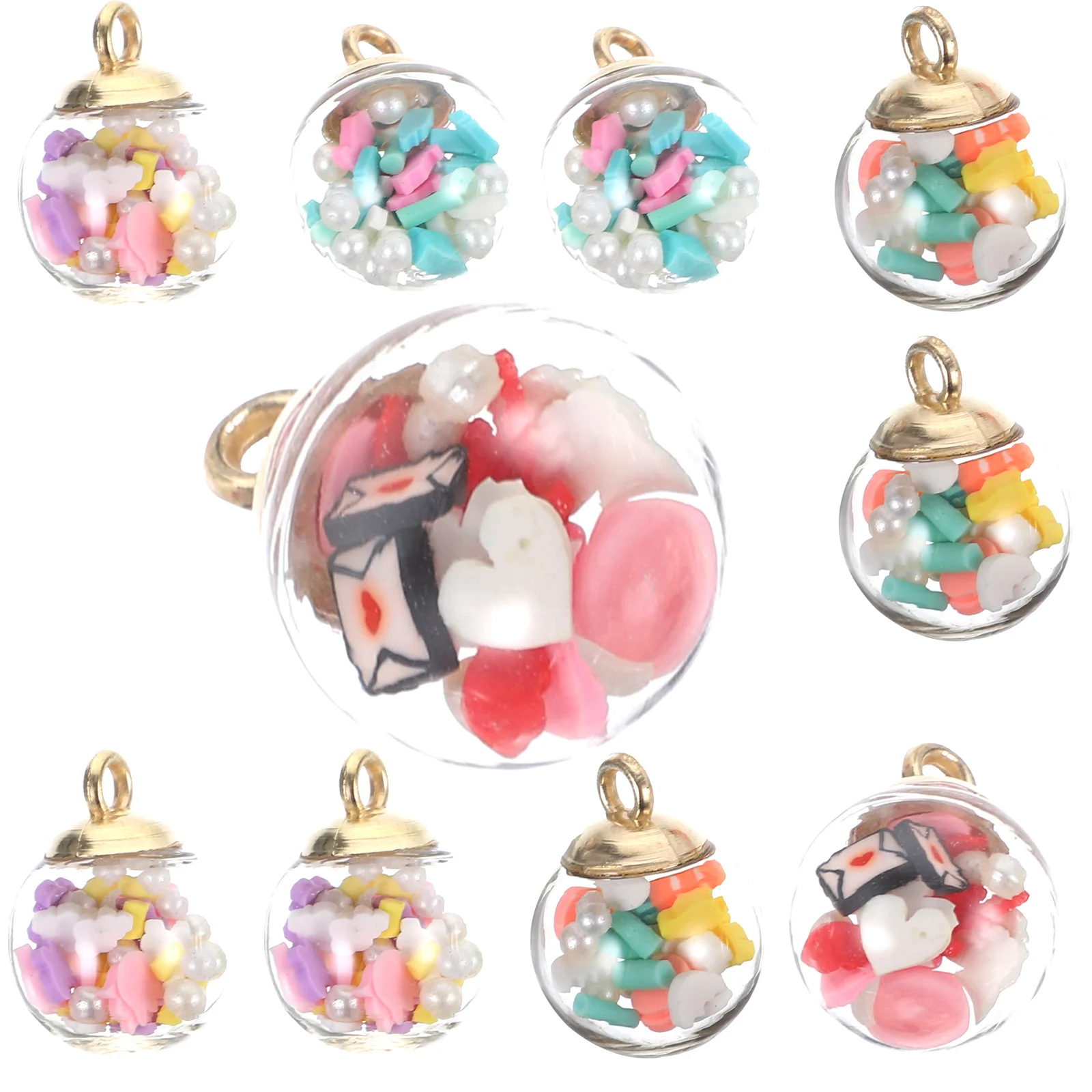 

10Pcs Clear Glass Ball Pendants DIY Jewelry Making Charms Hanging Earrings Necklace Keychain DIY Accessories Glass Balls Charm