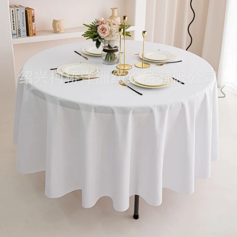 Solid color polyester brushed tablecloth, home tablecloth, wedding round banquet tablecloth, conference tablecloth, manufacturer