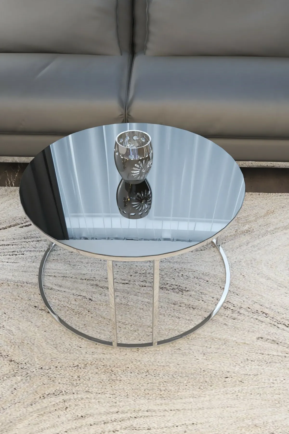 Home Center Table Hourglass Modern Coffee Table Big Coffee Table Gold Leg Bronze Mirror Unbreakable Glass