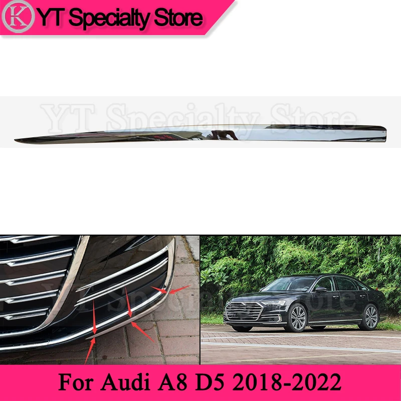 

Kamshing Car Front Bumper Trim Strip For Audi A8 D5 2018-2022 Foglight Frame Decorative Strip