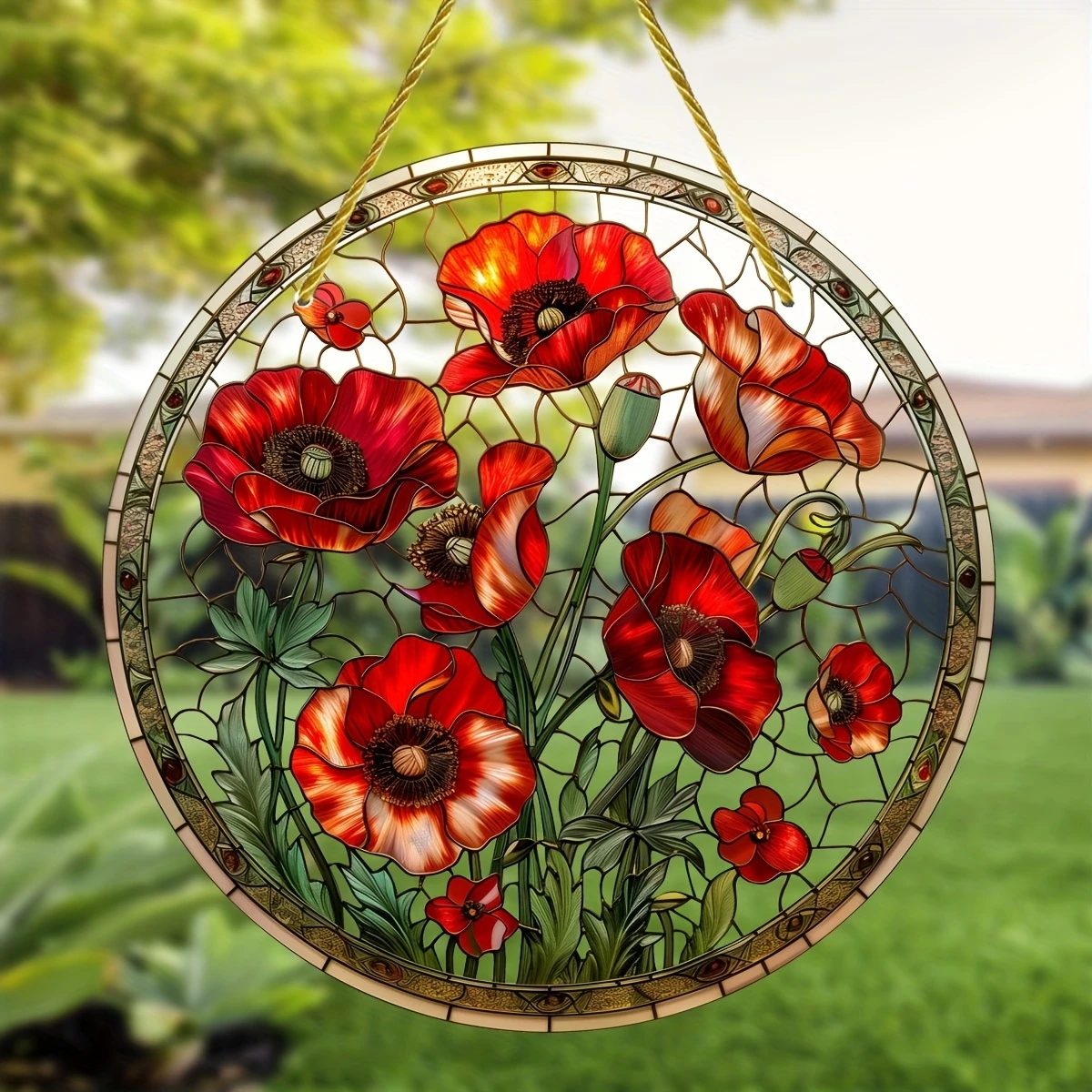 1pcs 8in 2D Acrylic Colored Summer Plant Light-Collecting Device Flower Pot Window Pendant Farm Garden Home Decoration Gift