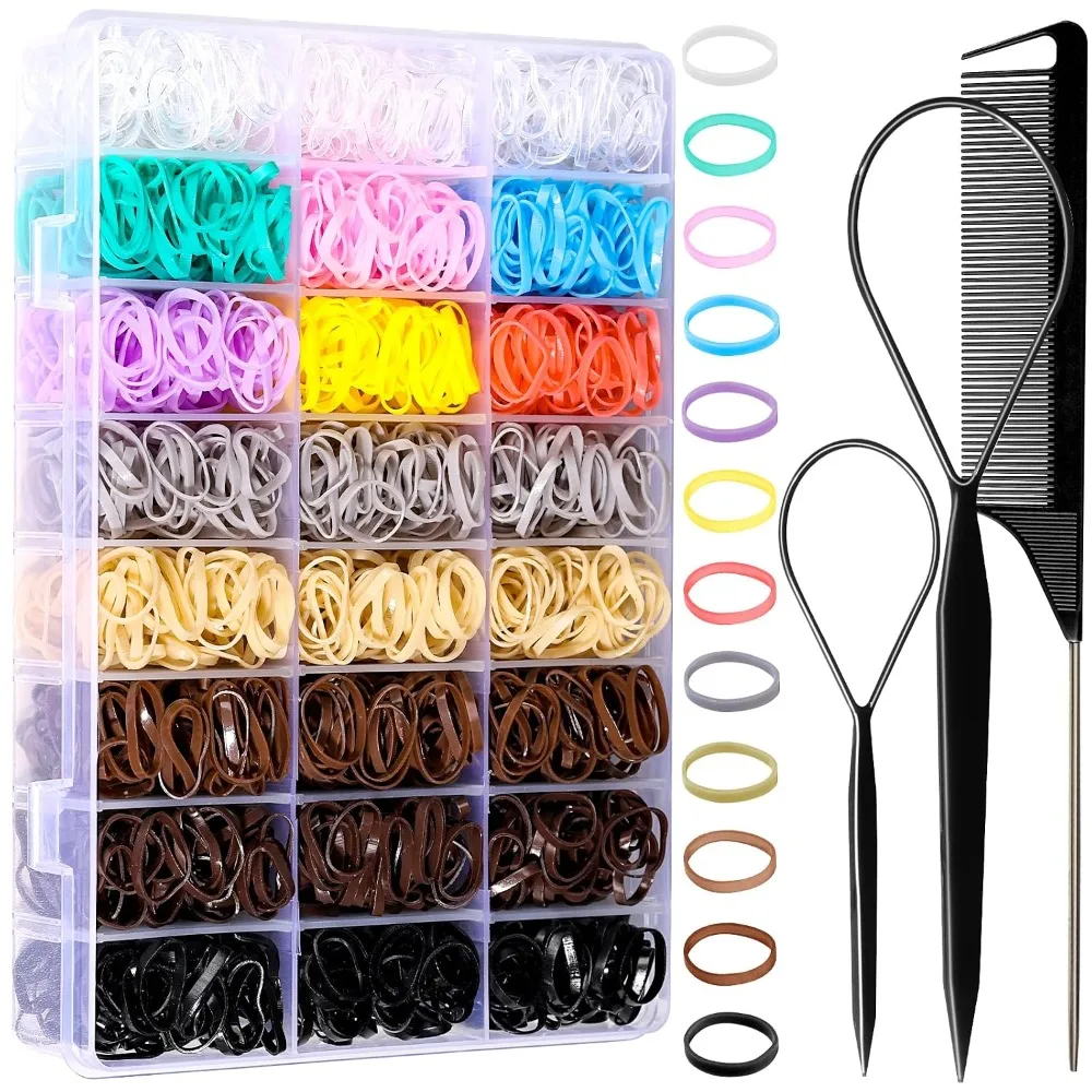 Colorful Elastic Hair Bands 1500 Piece Set