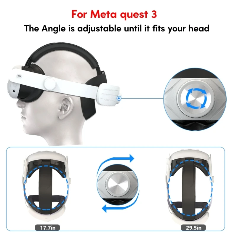 

Adjustable VR Head Strap For Meta Quest 3 VR Headset Ergonomic Design Head Strap Reduce Face Pressure Enhanced Comfort