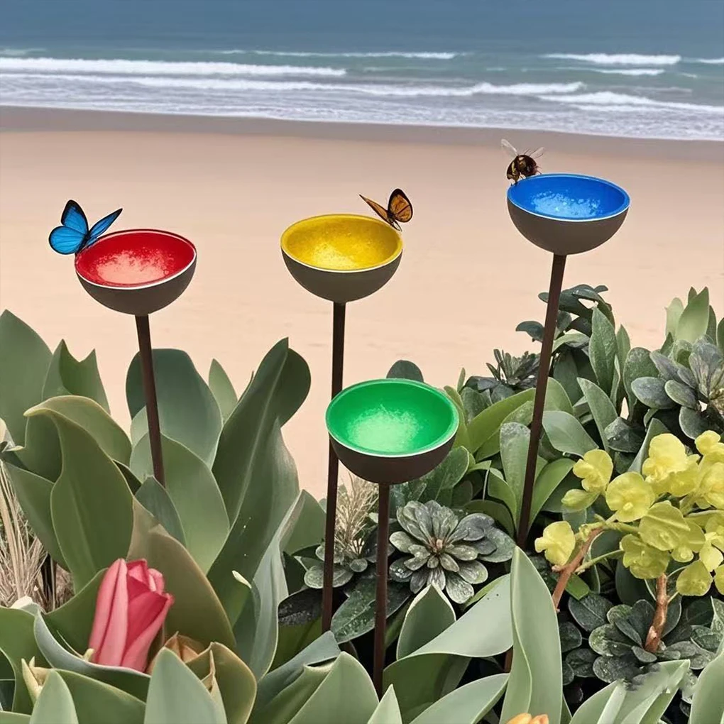 

4 шт./компл. ванна для птиц для улицы, декоративная ванна для птиц, украшение для сада, двора, кормление птиц и умывальник для купания воды