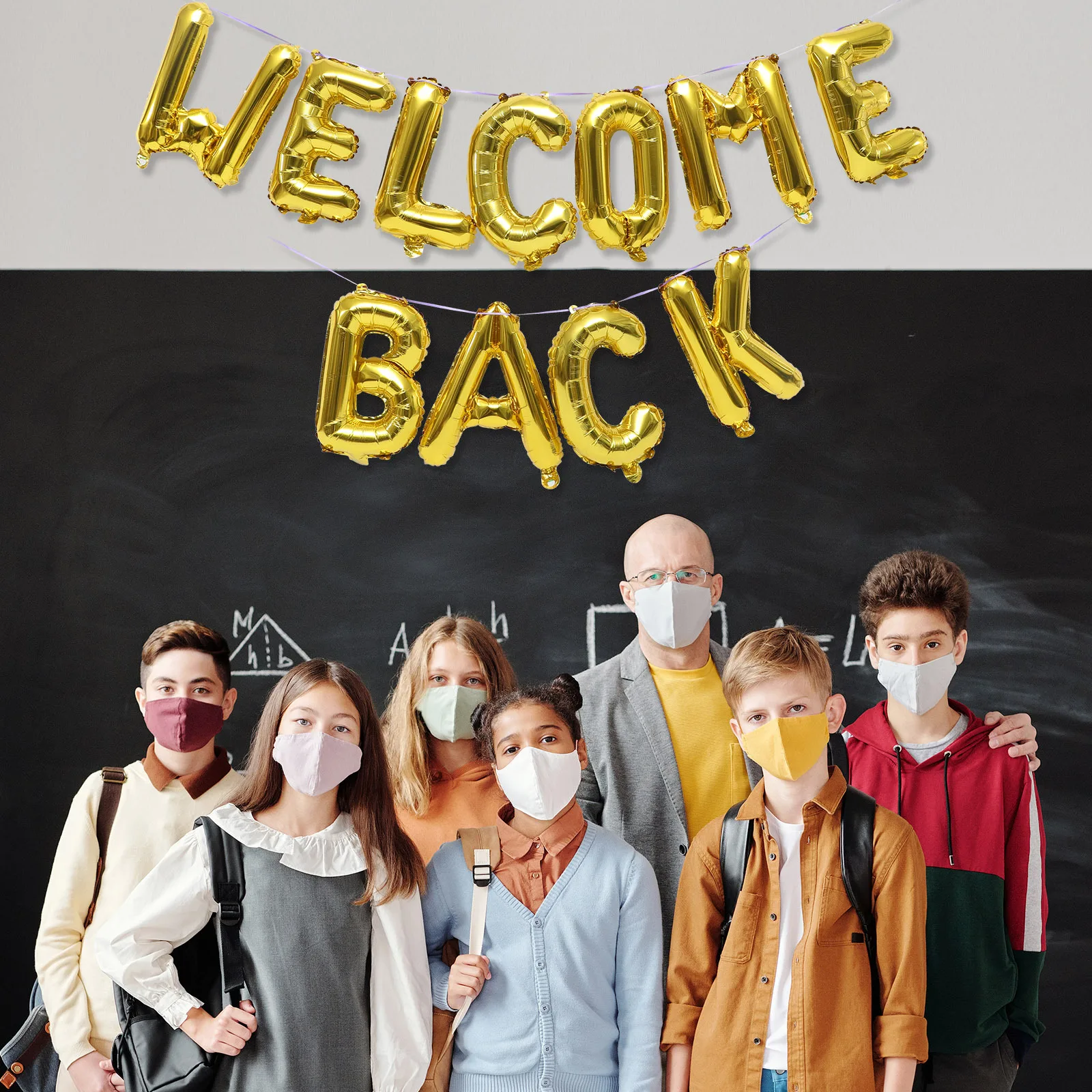 

1 set 1 Set Welcome Back Letter Foil Balloons School Party Decorations Indoor Outdoor Reunion Event, Welcome Back Balloons For