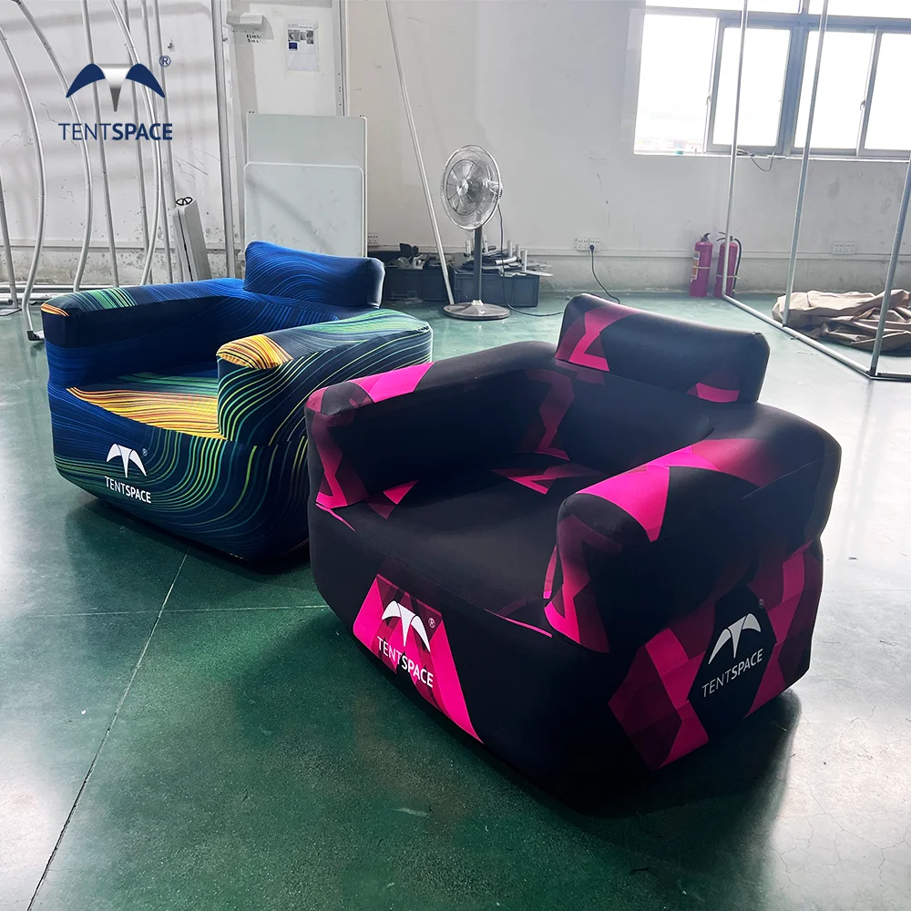 Esportes e entretenimento novo estilo em forma de l selado a ar pu cadeira de sofá inflável confortável e conveniente cadeira inflável