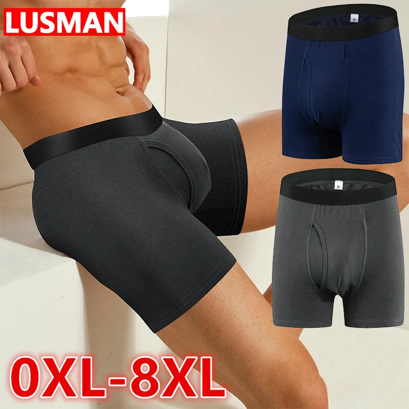 Men\'s Cotton Underwear Plus Size for 95-220kg Boxers Trunks Large Size 8XL Comfortable Shorts High Quality Fabric 0XL-8XL