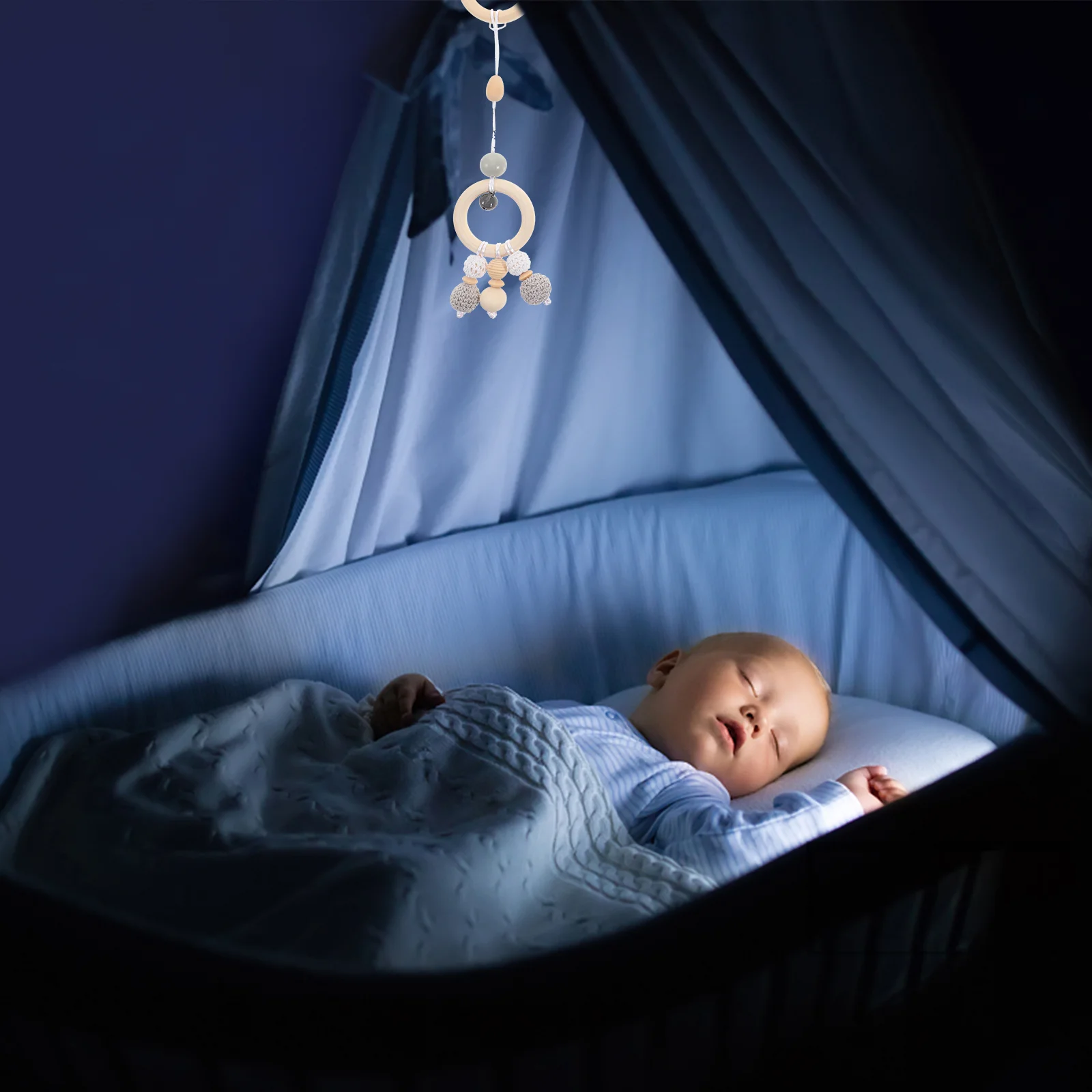 4-delige hanger blad kinderen pasgeboren wieg hangend speelgoed garen kinderbed