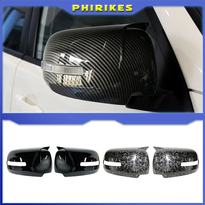 For Mitsu Pajero Sport 2009 2010 2011 2012-2014 ABS Car Rearview Side Mirror Cover Wing Cap Exterior Door Trim Adhesive Sticker