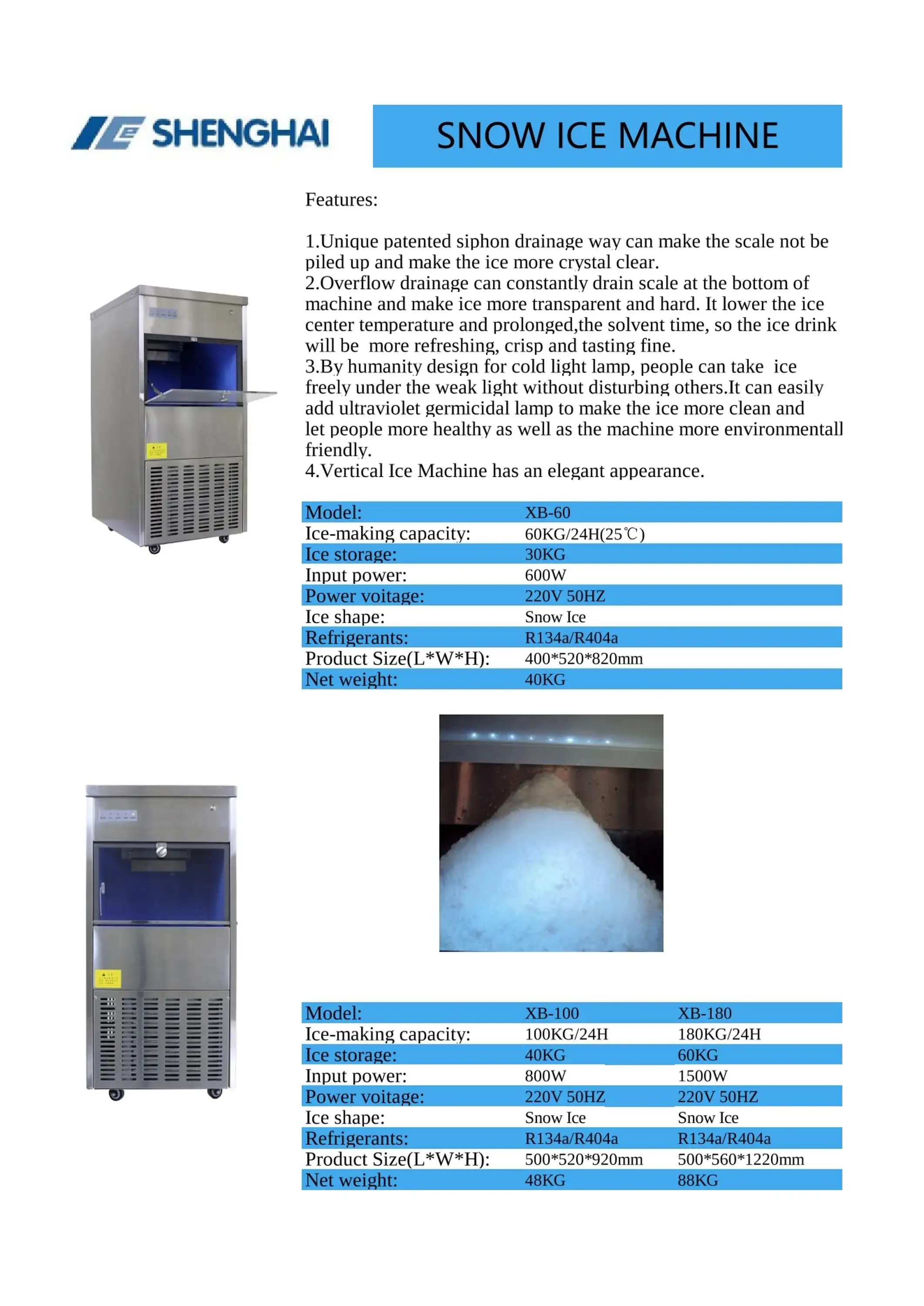 100 kg per dag Prijs van commerciële scheerijsmachine-apparatuur te koop XB-100