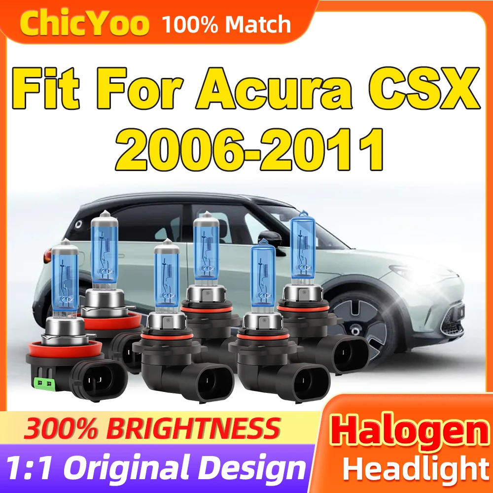 

Fit For Acura CSX 2006 2007 2008 2009 2010 2011 300W Halogen Lights 36000LM Turbo Auto Headlamps 12V 6500K White Fog Lamps