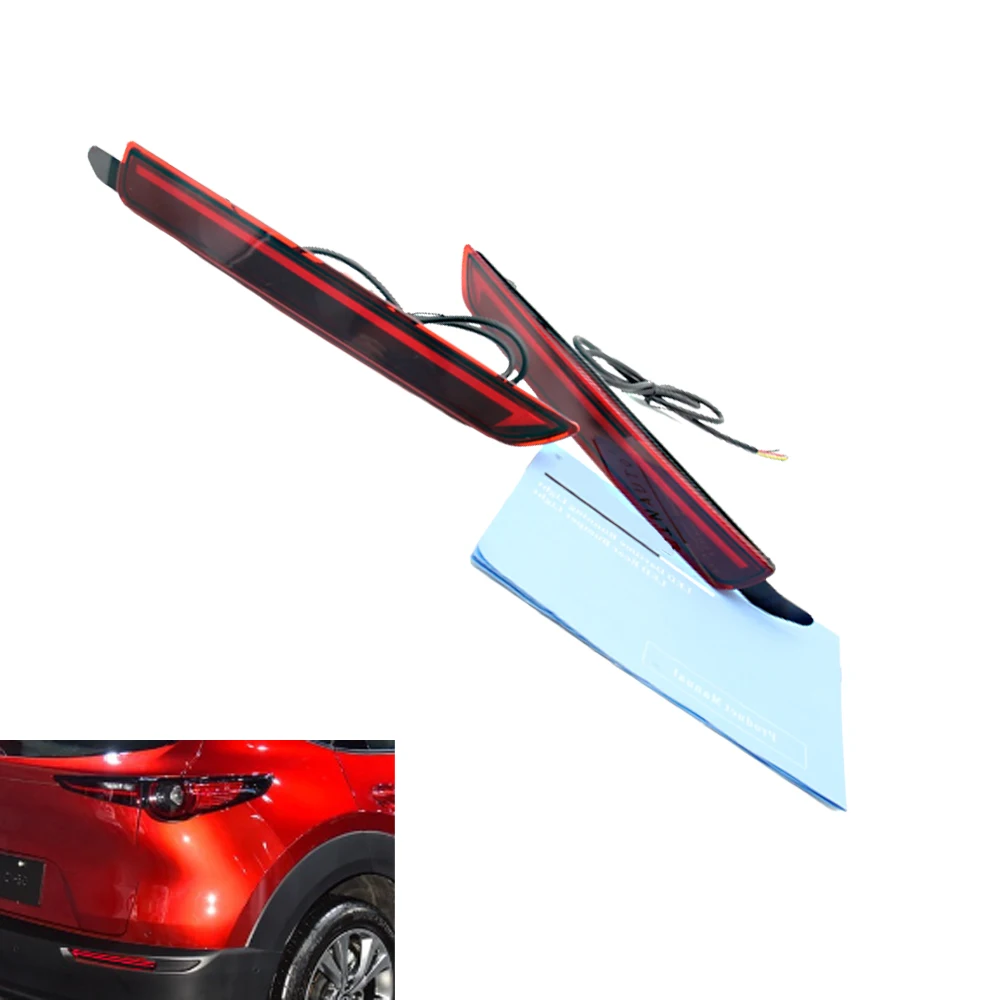 

2pcs Rear Bumper Reflector Brake Light Lamps for Mazda CX-30 2020-2022 Rear Signal Fog Lamp Vehicle Turn Indicator Light