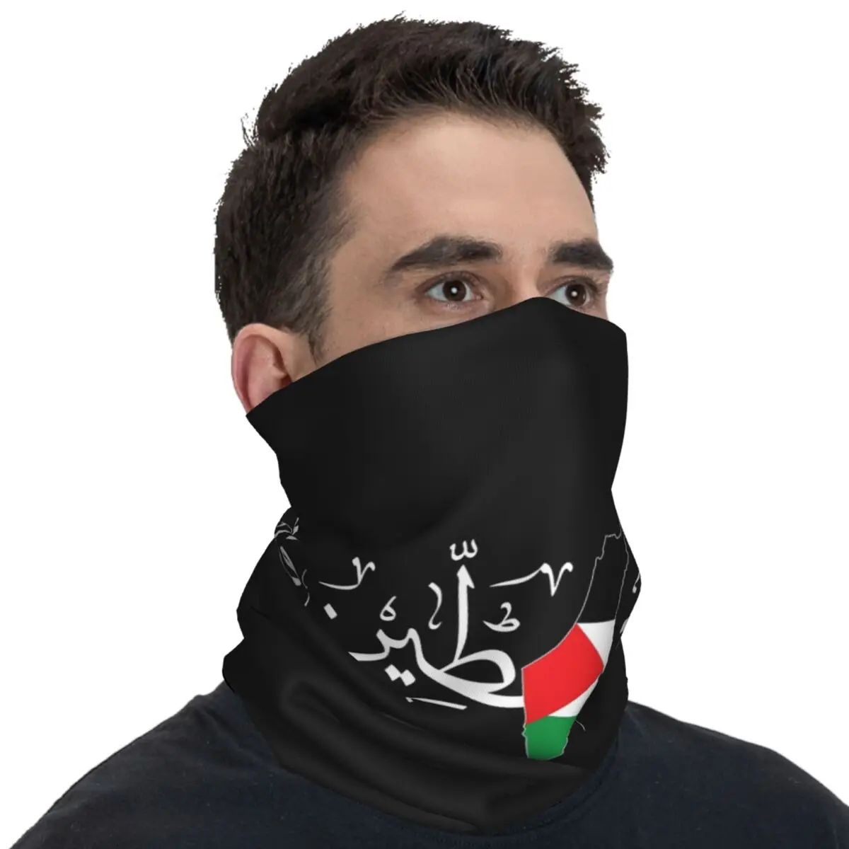 Palestinian Arabic Calligraphy Name With Palestine Flag Map Balaclava Tactical Mask Women Sun Cycling Mask Seamless Soft Scarves