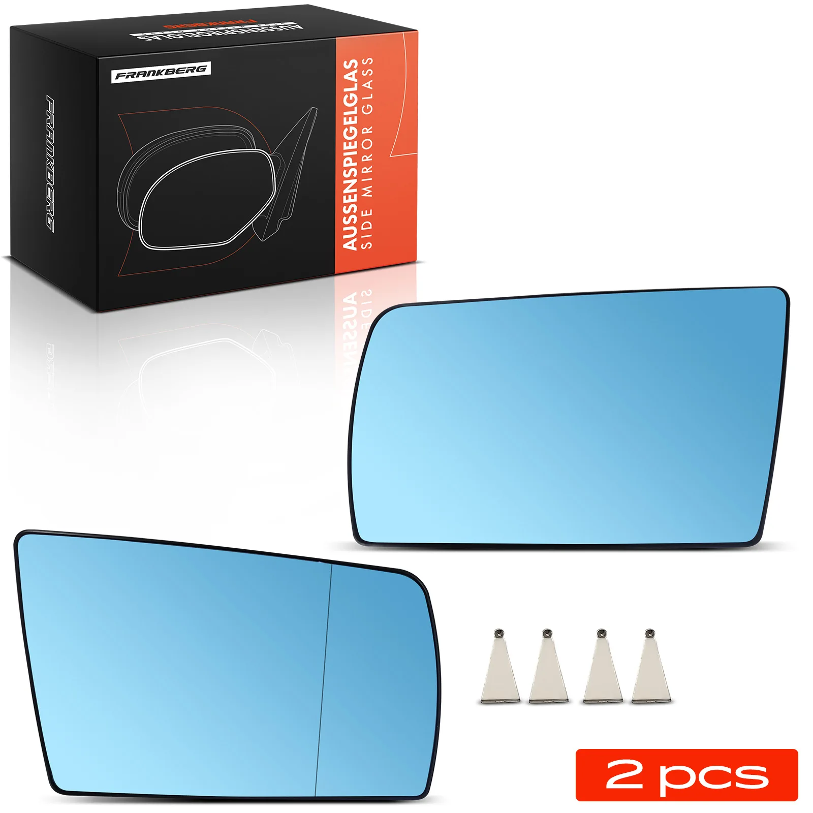Frankberg 2x Spiegelglas Außenspiegel Vorne Links Rechts für Mercedes-Benz S210 2028100121 2028100821