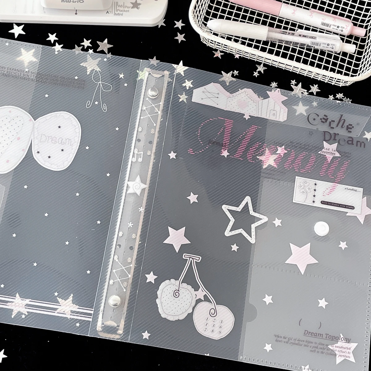 WAKAWAKA A5 Binder Organization  Ring Binder Notebook Scrub Loose-Leaf PP Inner Core Cover Note Book Journal Planner Office