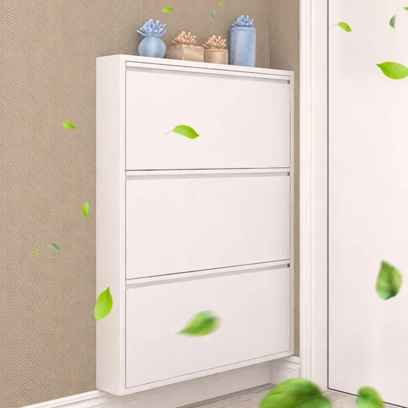 تصميمات رف الأحذية الأوروبي الفاخر متعدد الطبقات، خزانة أحذية ذات جودة عالية وعمودية ضيقة لتوفير المساحة