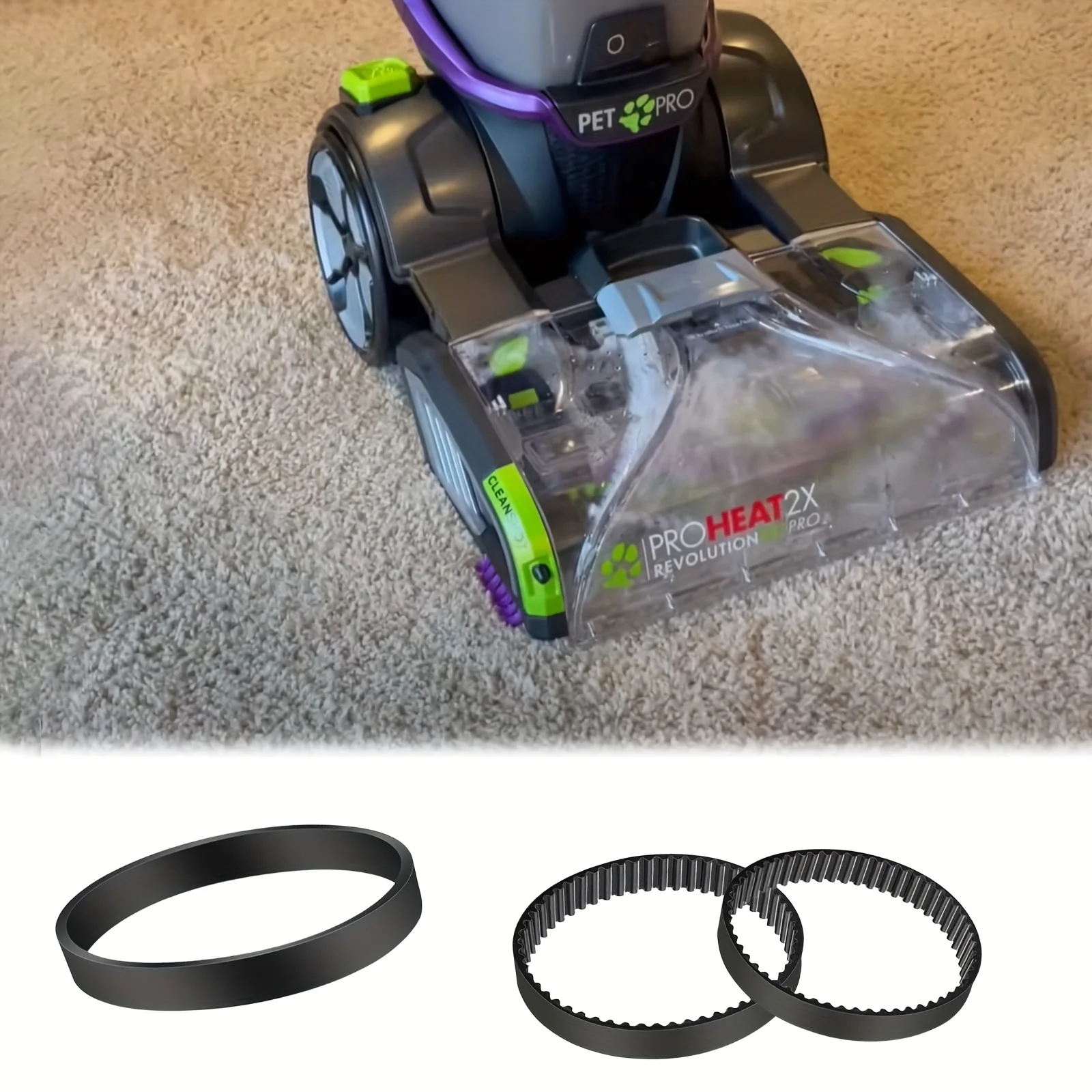 Replacement Belt Set for Bissell ProHeat 2X Revolution Pet Carpet Cleaner Models 1548,1551,1551W,1550 Series