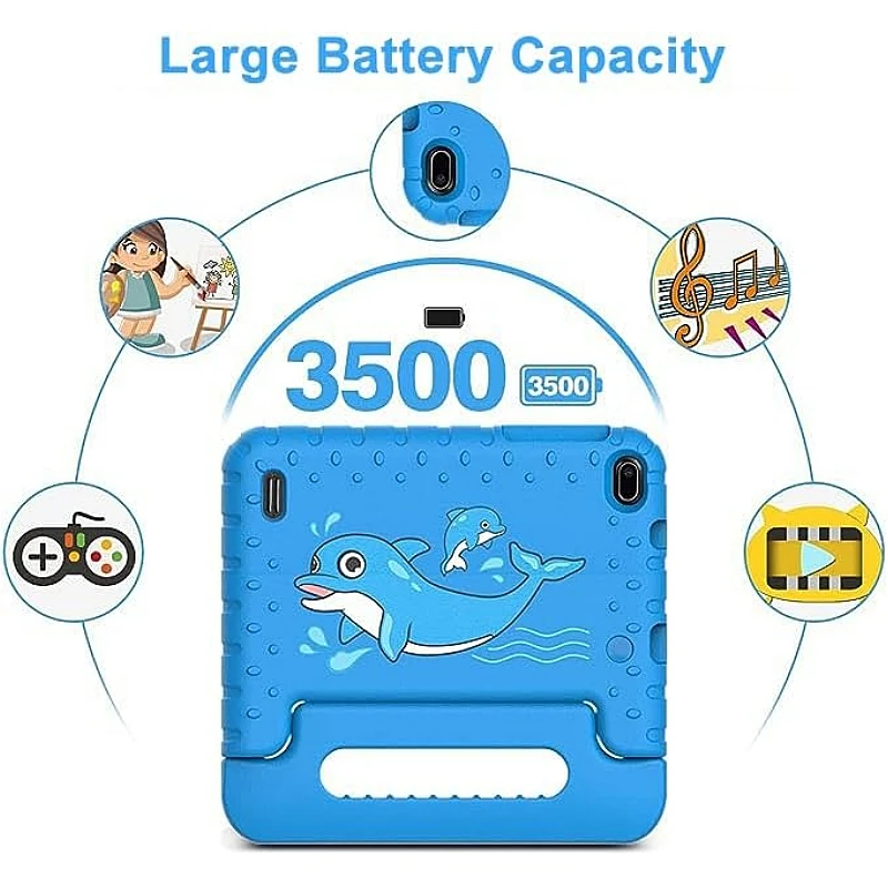 New 7 INCH Android 13 Kids Tablet WIFI DDR3 3GB+4GB RAM 64GB ROM Allwinner A133 Quad Core CPU 1.6GHz Dual Camera 3500mAh