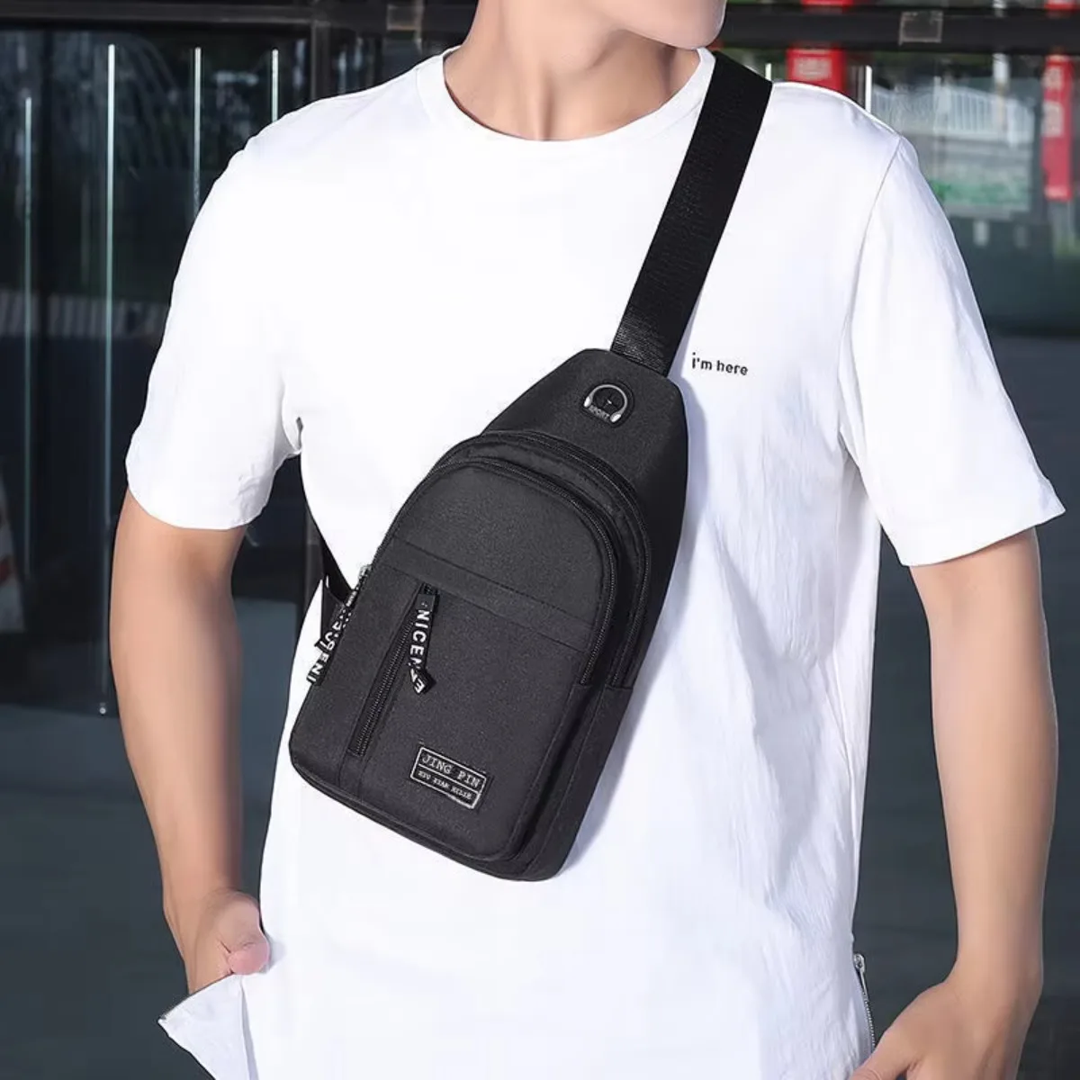 Multifuncional Men Shoulder Bags Chest Bag Multifuncional Crossbody Bags Travel Sling Bag Chest Bag for men gallery 1