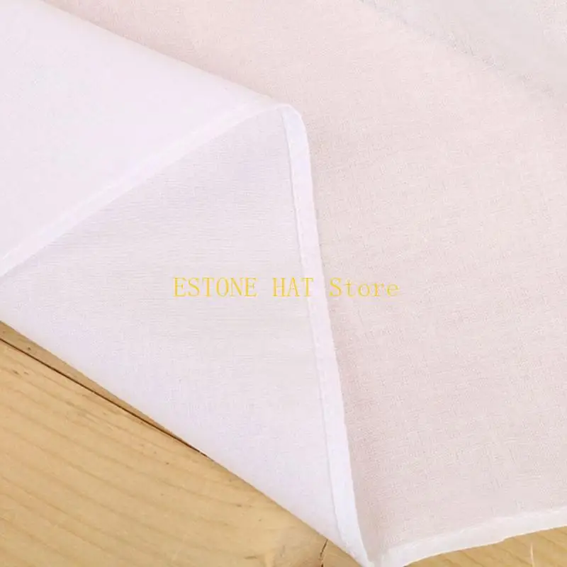 49MF ผ้าเช็ดหน้าสีขาวสำหรับผู้ใหญ่สี่เหลี่ยมจัตุรัส Super Soft Soft Waneable Hanky DIY อุปกรณ์เสริม