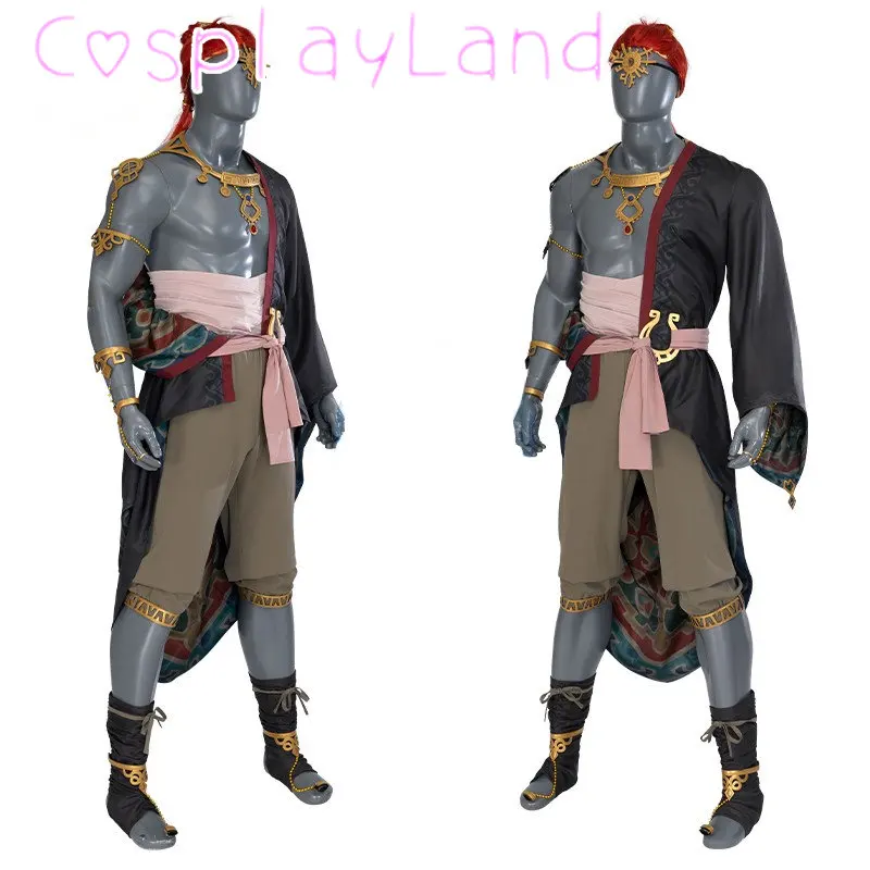 Gioco lacrime del regno demone re ladro Ganondorf Cosplay completo completo Canival Halloween uomo vestito gioco di ruolo Costume