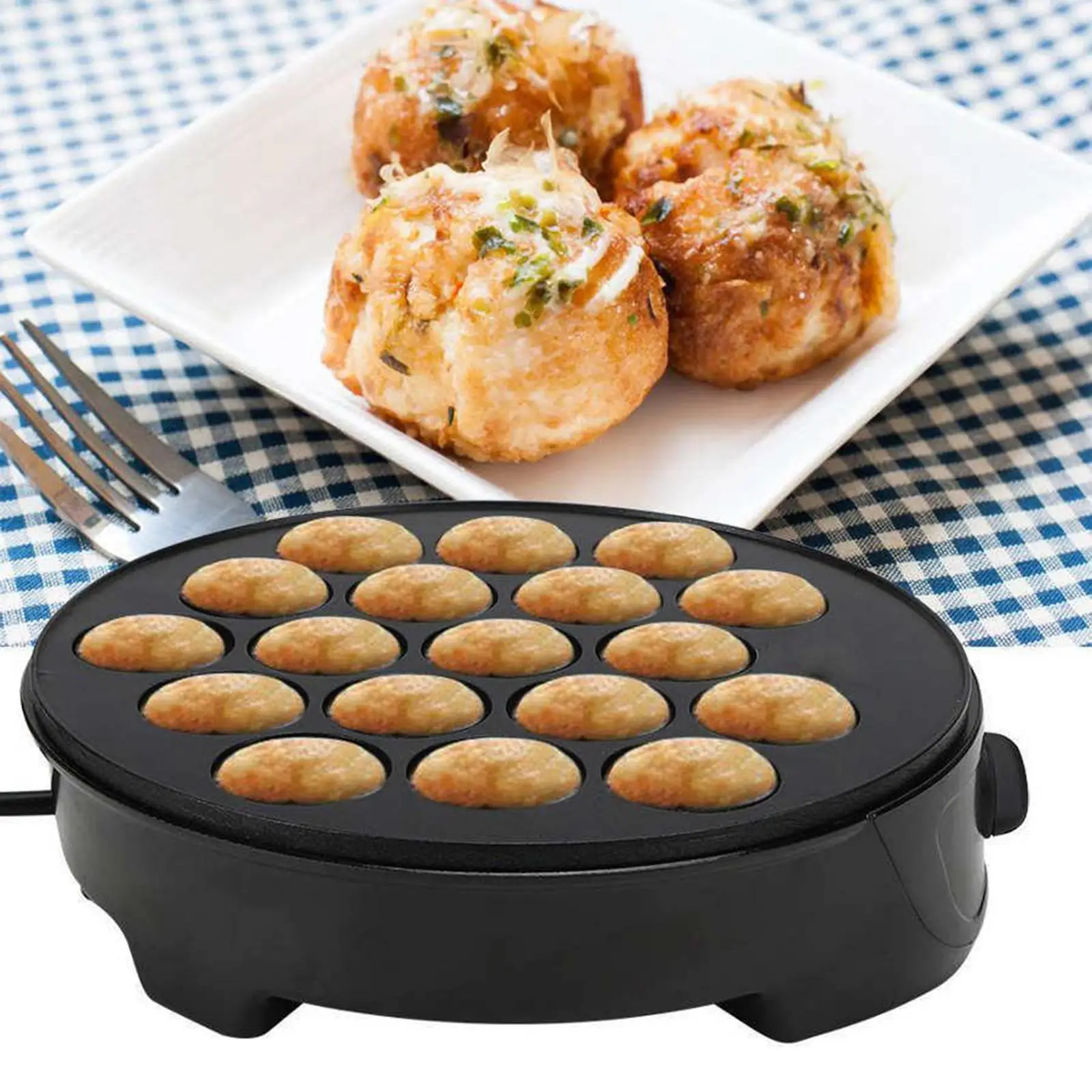 

220V Baking Machine Household Electric Takoyaki Maker Cooking Pan Octopus Ball Stove Plate 18 Hole Kitchen Cookware EU/UK Plug