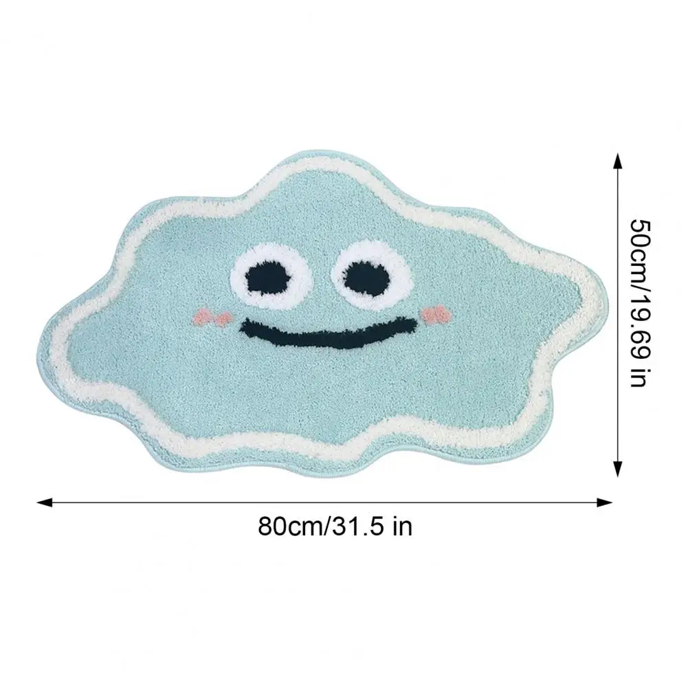 Hygienic Sink Area Mat Soft Cloud-shaped Bath Mat High Absorbent Thick Floor Rug Anti-slip Quick Drying Bathroom Mat