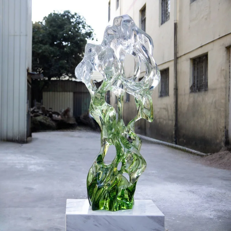 Home ornaments, living room, light luxury, modern transparent art, hotel front desk decorations, resin crafts, model room