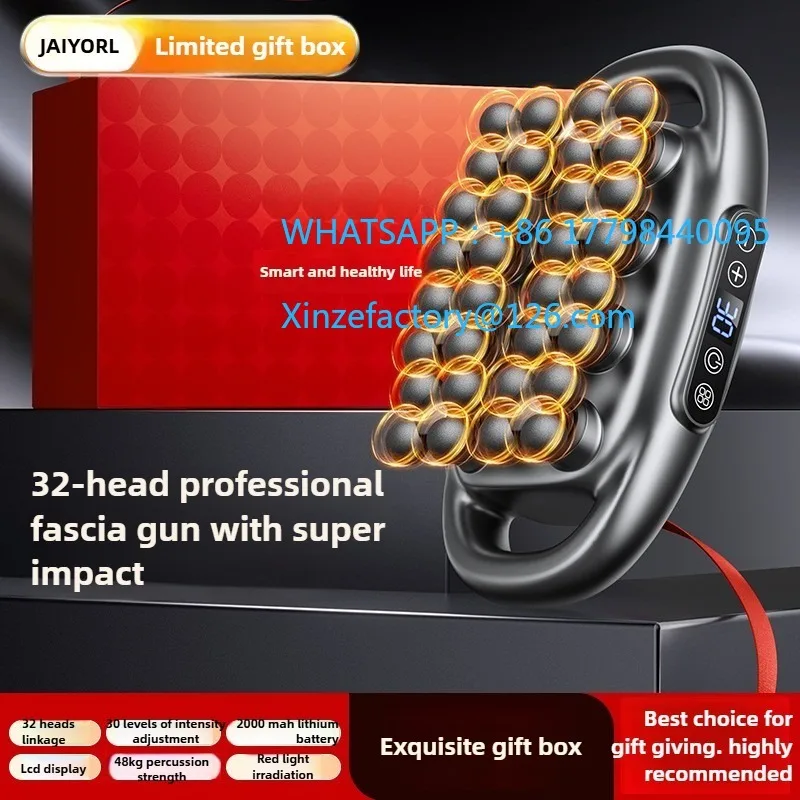 

Настраиваемый массажный пистолет для головы 32, массажный пистолет для глубоких тканей, профессиональный класс, высокая мощность, беспроводная высокочастотная вибрация с