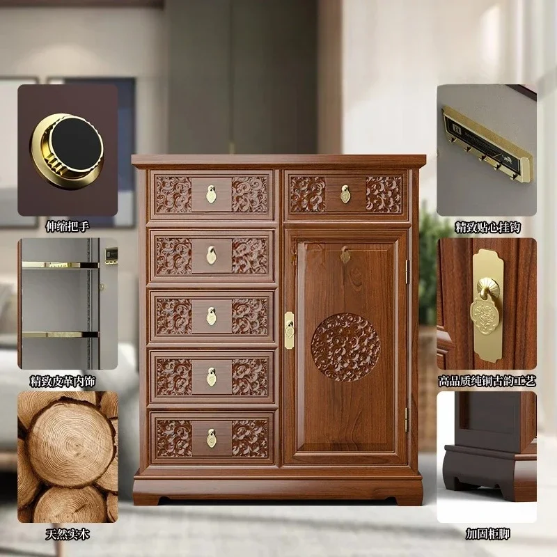 A Chinese antique invisible safe, household old elm six-chest safe with drawers family living room