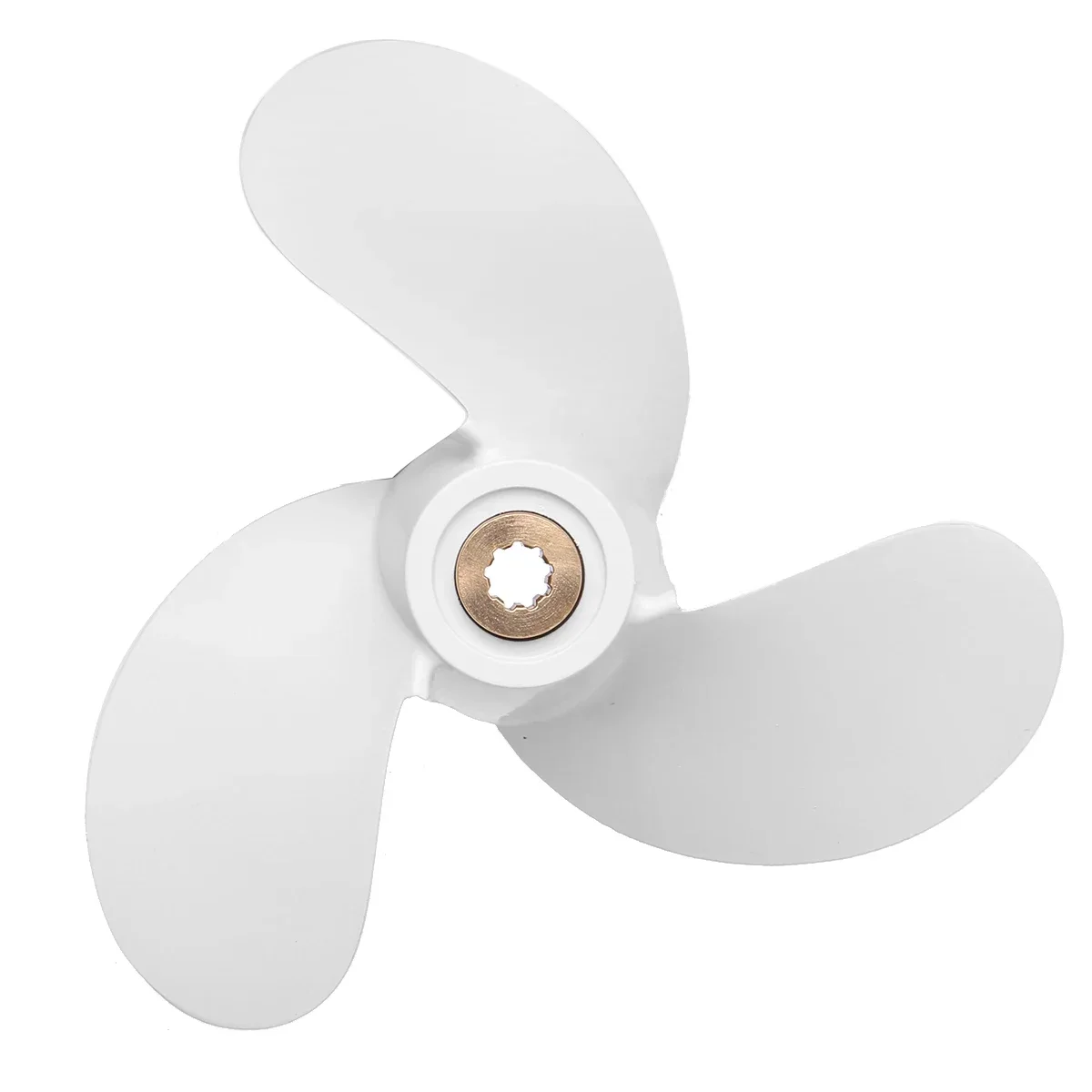 Outboard Propeller 6L5-45943-00-EL For  2.5-3HP 7 1/4 x 6 Marine Propeller 9 Spline Tooth Aluminium Alloy White Boat Parts