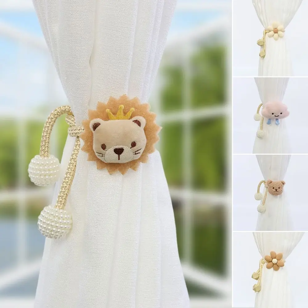 Cute No Punching Curtain Tieback Flower Shape Cartoon Window Curtain Buckles Curtain Rope Holders Kids Room