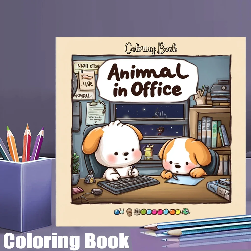 Office Animals Coloring Book for Adult | 28 Pages Colouring Book, Drawing Supplies for Christmas, Thanksgiving