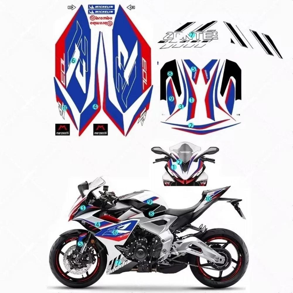 For ZONTES 703RR, full body decals, body stripes, and decorative stickers.