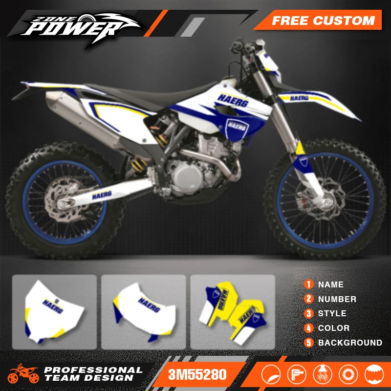 

Powerzone Motorcycle Graphics Decals Sticker Kits for HUSABERG FE TE 2013 2014 Background Custom Number Name 9