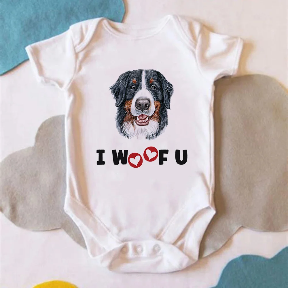 Bernese Mountain Dog Print Clothes For Newborn Home Casual Soft Infant Pajamas Baby Bodysuits Oversized Harajuku Toddler Romper