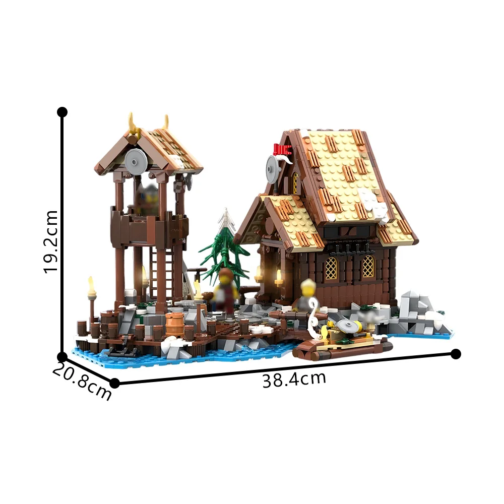 MOC-200311 قرية الفايكنج - مكعبات بناء توسيع على شاطئ البحر مزدوجة