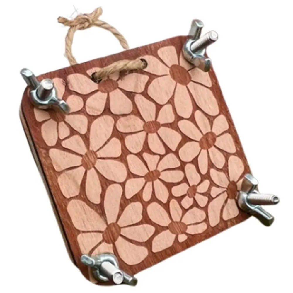 Practical Wooden Pocket Flower Press DIY Creative Specimen Embossing Device Keychain Mini Press Flower Tool Plant Lover Gift