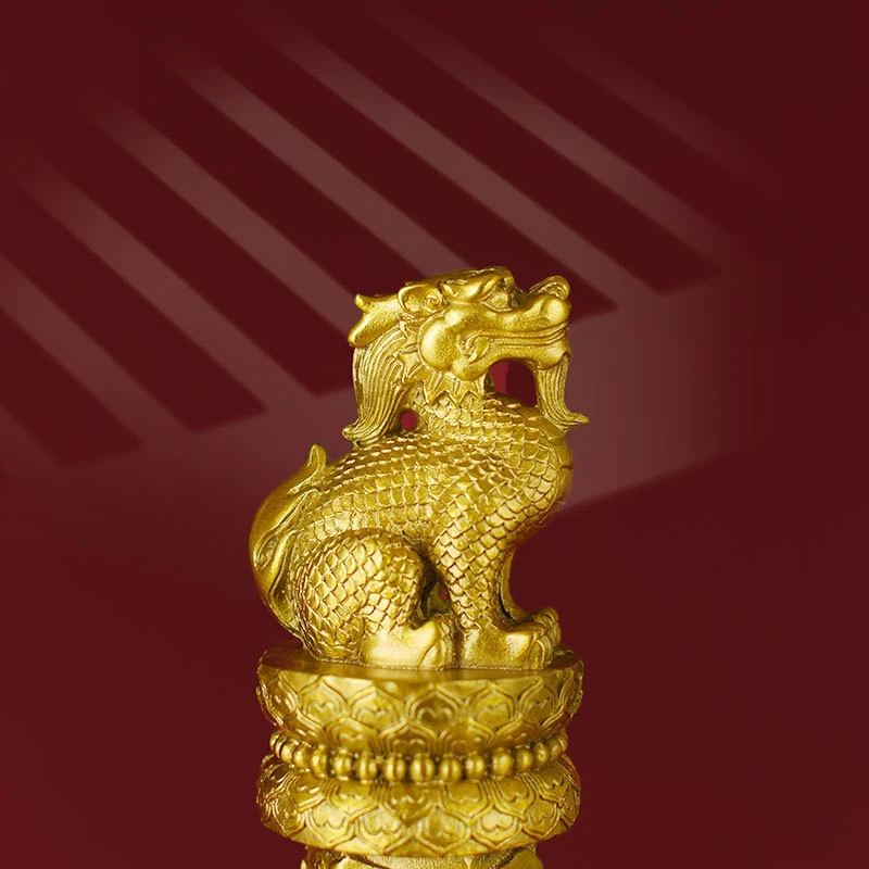 Copper Ornaments, Nine- , Coiled , Cloud Dragon Chinese Pillar, Home Entrance And Living Room De