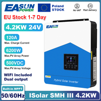 EASUN 4.2KW 6.2KW Hybrid Solar Inverter 48V MPPT120A Charger Pure Sine Wave Off Grid Inverter 24V 230V Battery Charger with WIFI